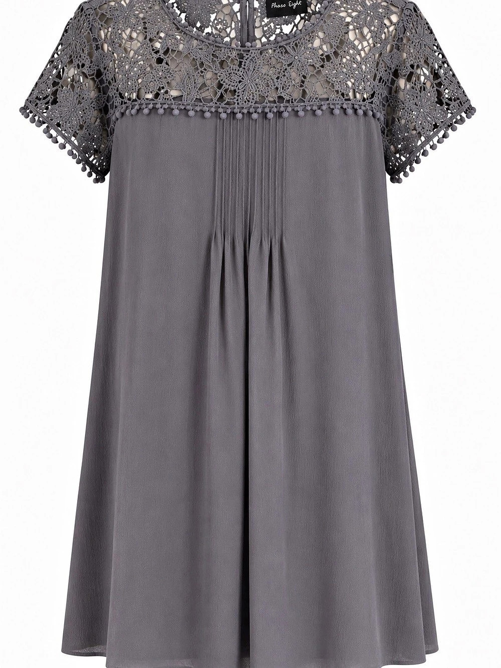 Phase Eight Lace Overlay Gray Dress.